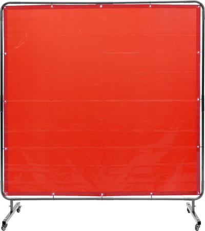 Lasbeschermingswand, 183 X 183 Cm, Vlamvertragend Vinyl Scherm, 4 Zwenzwielen, 2 Vergrendelbaar, Professioneel Gebruik In Werkplaats en Industrie, Rood