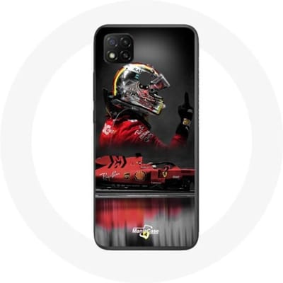Xiaomi Redmi 9C hoesje Formule 1 Sebastian Vettel F1 Racing Driver Rood rood