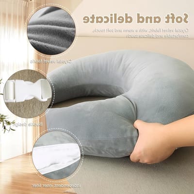 SnelShoppen - Ergonomisch C-vormig Kussen - Crealis Knitted Support Pillow - Lezen, Spelen, Werken - Armsteun Kussen voor Volwassenen en Kinderen - Za