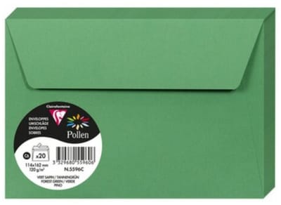 Clairefontaine Pollen - Enveloppe - C6 - 114x162mm - Bosgroen - Groen - 20 Stuks