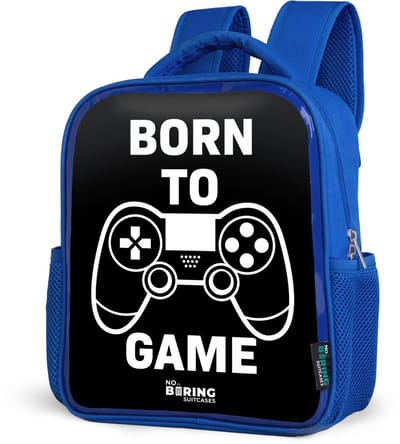 NoBoringSuitcases.com® - Rugzak blauw - Schooltas jongens - Born to game met controller - Kinder rugtas jongen - Boekentas kind - Kinderrugzak voor school - Schoolrugzak