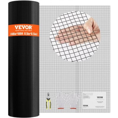 VEVOR Draadgaas 1220 X 30480 Mm 19 Gauge Draadgaas Hekrol Vinyl Gecoat Metalen Gaas voor Kippenhokken, Konijnen- en Slangenhekken, Pluimveestallen