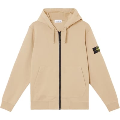 Sweatshirt à capuche zippé manches longues couleur unie Stone Island Sweatshirt unisexe Desert K1S1561000-42S0051-V009A L beige