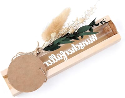 Originele geschenkverpakking voor geld en waardebonnen, unieke wensvuldoos met kaart en gedroogd boeket voor verjaardagen, bruiloften en speciale gelegenheden