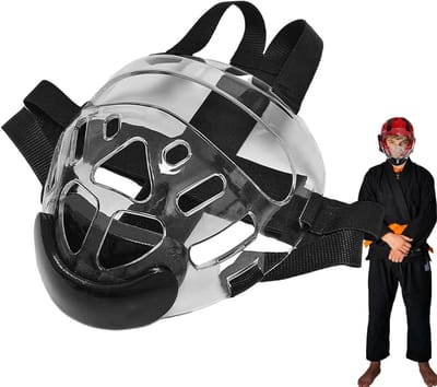 Gezichtsbescherming - Sparring masker - Vechtsport training - Verstelbaar en ademend - 20x21 cm - Doorzichtig