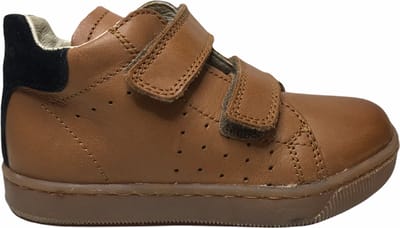 Falcotto velcro effen lederen sneakers adam cognac zwart mt 19