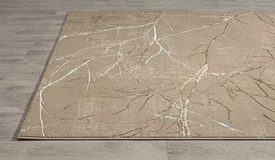Karpet24 Modern Vloerkleed Creation - Laagpolig Tapijt met Stijlvol Takkenontwerp in Taupe en Crème-80 x 150 cm