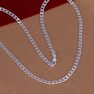 925 Sterling Zilveren ketting voortreffelijk nobel luxe prachtige charme mode charme 4MM ketting dames heren ketting sieraden gray