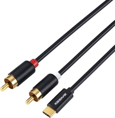 Xssive USB-C naar Tulp Kabel - 1.5M - Hi-Fi DAC Chip (24-bit/96kHz) - USB C naar RCA Audiokabel voor Smartphone, Laptop, Versterker & Auto - Audio Stereo Kabel