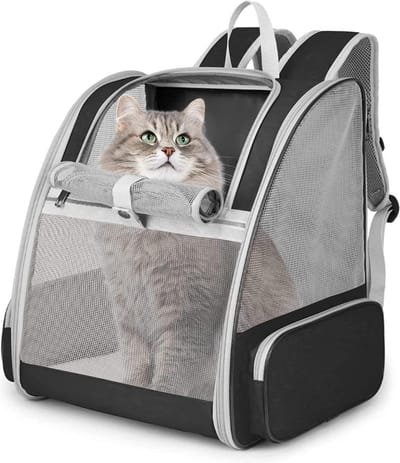 Opvouwbare huisdierendrager rugzak voor katten en kleine honden - ideaal voor reizen, kamperen en wandelen