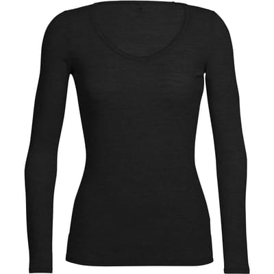 Icebreaker Siren LS Sweetheart Dames Thermoshirt - Black - L