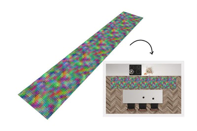 Keukenloper - Loper keuken - Psychedelic - Patronen - Regenboog - 300x50 cm - Keukenloper vinyl