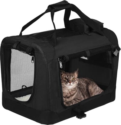 Hondenbench - Zwart - Dierenbench - Reisbench - 70x52x52 cm