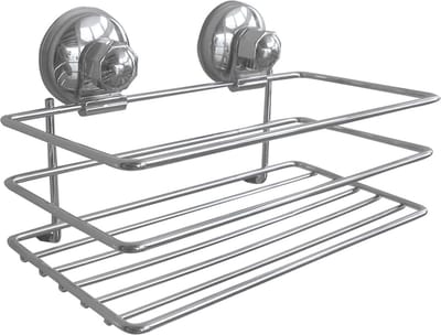 MSV doucherekje/badkamerrekje - zilver - 20 x 12 cm - metaal