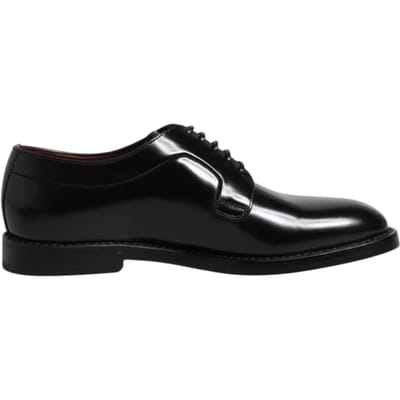 Dolce & Gabbana Zwarte Leren Veterschoenen Derby Formele Schoenen