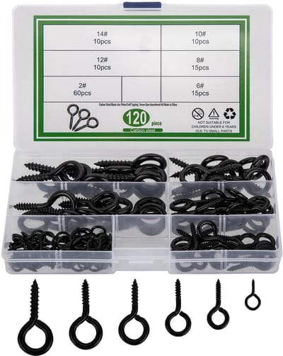 Dailygoods- Oogschroeven 120 Stuks - Vernikkeld Metaal - Schroefogen - Ringschroeven - Schroefhaken - Handwerk - Duurzaam Materiaal - Schroefoogjes