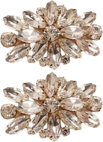 Schoen clips -goudkleurig strass - Trouwschoen versiering-Charme Bijoux