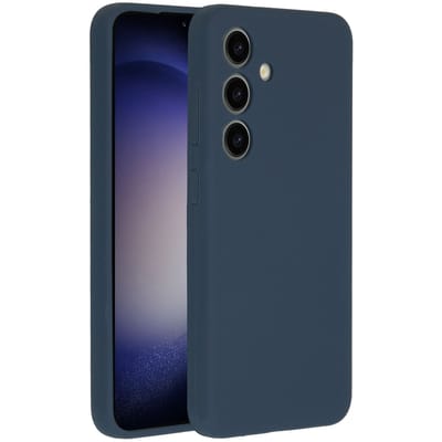 Accezz Hoesje - Geschikt voor Samsung Galaxy S24 - Liquid Silicone Backcover - Donkerblauw
