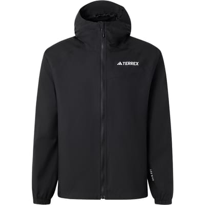 Adidas Multi 2L Rain.Rdy Jas Effen Kleur Merklogo Print Capuchon Lange Mouw Waterdichte Jas Heren Jas Zwart JN8804 L black