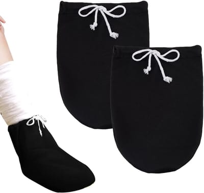 NICENEEDED Beschermende kous voor gips, teensokken van zwart gips, gipsbescherming voor been onder de knie, verstelbaar met trekkoord, gipsbescherming