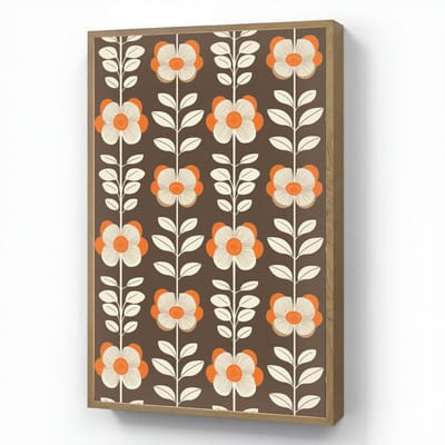 Wandlamp 70x100 cm - Oplaadbaar - Bloemen - Retro - Bruin - Wandlampen binnen woonkamer - Slaapkamer lamp - Decoratieve nachtlamp - Vloerlamp draadloos