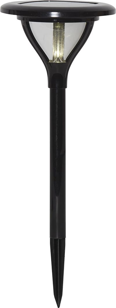 Star Trading Solar paal Meriva, LED, buiten, padverlichting, zwart, schemersensor, warm wit, 34 cm