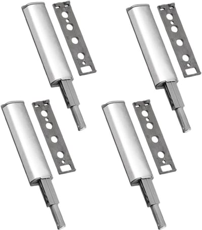 Drukmechanisme voor Deuren, Set van 4, Deursluiters voor Thuisgebruik, Aluminium Schuifdeuren en Kasten, Drukopening Systeem voor Efficiënte Toegang