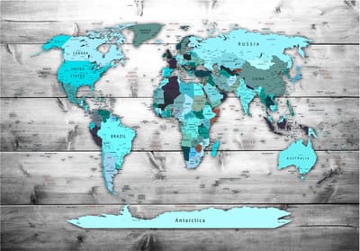 Fotobehang - World Map: Blue Continents.
