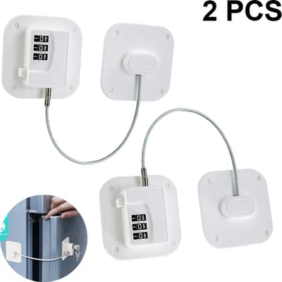 2 stuks - Raambegrenzer - Raamslot - Koelkastslot - Kinderslot - lade slot - kastsloten - veiligheidsslot - ABS - wit - met 3-cijf digitale code - eenvoudige installatie en gebruik - voor kasten, kasten, laden, ramen en meer