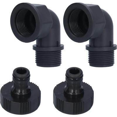 2Set Elleboogconnector Aanpasbare Slangadapter met Nippelconnector voor Tuin Buiten(G1 Directioneel