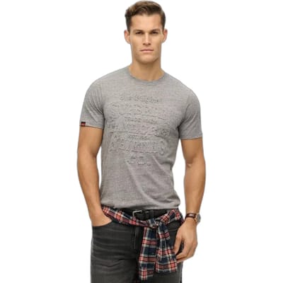 Superdry - Workwear T-shirt met relaxte pasvorm en reliëf - Heren - T-shirts
