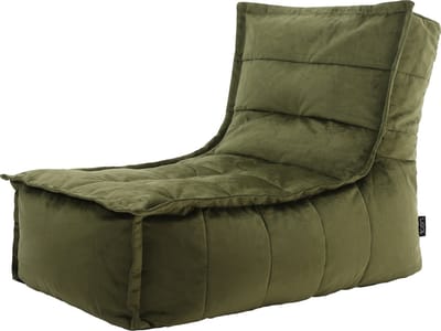 icon "Dolce" Fluwelen Zitzak Lounger - Olijfgroen - XXL Zitzakstoel Volwassenen met Vulling - Woonkamerzitzakken