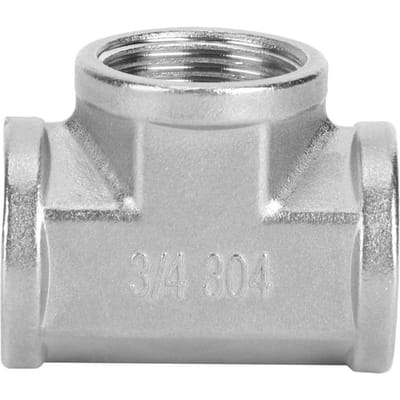 304 Roestvrijstalen T-stuk Draadbuisconnector voor Industriële Pijplank Huishoudelijk Gereedschap 1in x 1in x