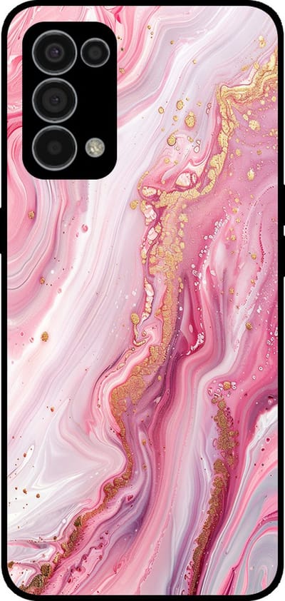 Smartphonica Telefoonhoesje Geschikt voor Oppo Find X3 Lite met marmer opdruk - TPU backcover case marble design - Roze geschikt voor Oppo Find X3 Lite