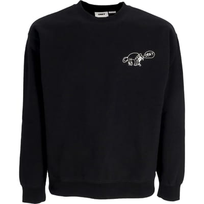 Mannen Crew Doodle Crew Fleece Black