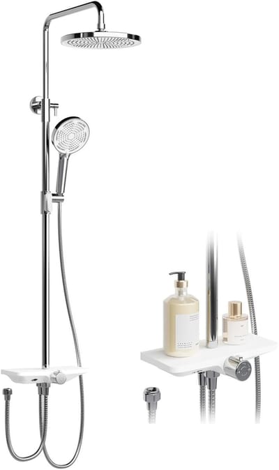 ITRONIQ Regendouche Set - Douchesysteem Met Handdouche en Regendouchekop 25 CM - Verstelbaar - Modern Design - Chrome RVS