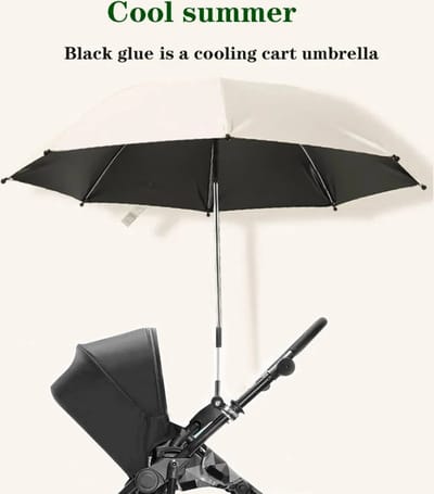 Opvouwbare Kinderwagen Parasol: UV- en Regenbescherming met 360 Graden Verstelbare Zonnekap voor Universele Kinderwagens – Ideaal voor Baby's en Peuters
