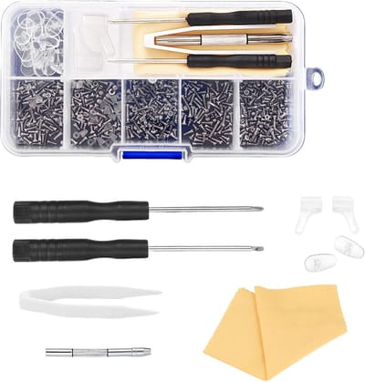 Universele reparatieset brillen siliconen neuspads schroevendraaier accessoires - Met zoekwoorden: brillen reparatieset, zonnebrillen accessoires.
