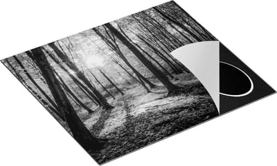 Chefcare Inductie Beschermer Herfst in Bos - Zwart Wit - 60x50 cm - Afdekplaat Inductie - Kookplaat Beschermer - Inductie Mat