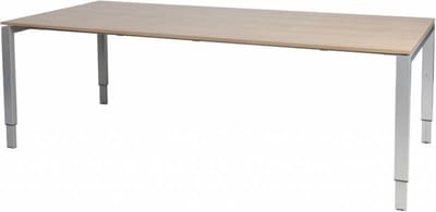 Vergadertafel Domino - 200x100 Havana Kersen - alu frame