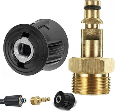 Allecto Plus - Quick Connect-adapter voor hogedrukreiniger met massieve metalen kern, verlengslangaansluiting - slangadapter - Karcher K2-K7-compatibiliteit