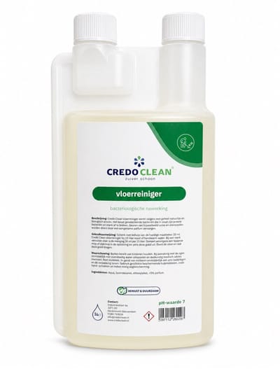 Credo Clean Vloerreiniger – Bacteriologische Nawerking – Verwijdert Geuren & Vuil – Actieve nawerking – Voor Harde Vloeren - 50 Doseringen