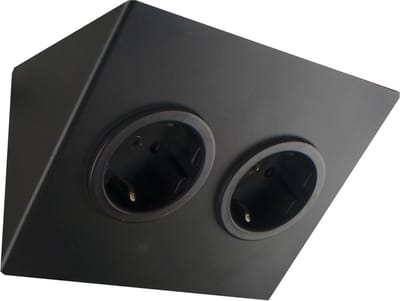 Caressi Onderbouw stopcontact - zwart - 2 aansluitpunten