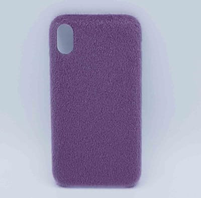 geschikt voor IPhone XR hoesje – zacht pluizig – paars