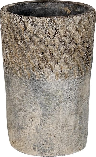 Bloempot voor Binnen – Grijs – Rustieke Pot – Ø 12 cm – Steen