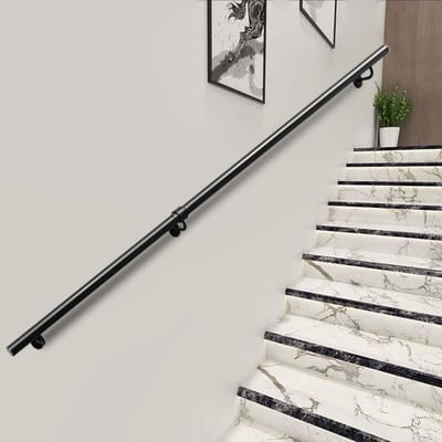 Trapleuning Binnenshuis - Steunbeugel Trap - Veiligheid Binnenshuis - Antislip Oppervlak - 30-600 cm - Zwart