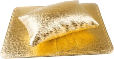 Nagel Handsteun - Manicure Kussen - Nagelkunst Maken - Gouden Rand - 38 x 29 cm - Zwart