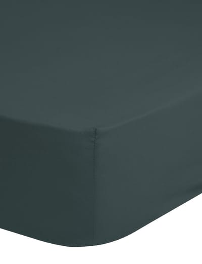 Good Morning hoeslaken effen kleur - Lits jumeaux 200x220 cm - Donkergroen - 100% Katoen jersey