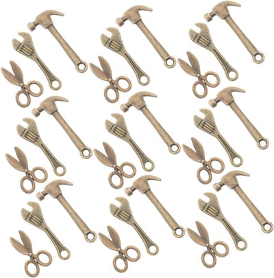 Miniatuur Gereedschap Set - Dollhouse Accessoires - Huis Decoratie - Realistische Details - 10 Sets - Lichtbruin