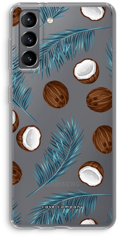 Case Company® - Hoesje geschikt voor Samsung Galaxy S21 hoesje - Kokosnoot - Soft Cover Telefoonhoesje - Bescherming aan alle Kanten en Schermrand
